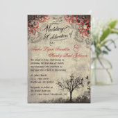  Tree Wedding Invitation Kaart (Staand voorkant)