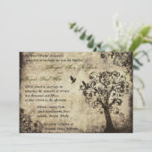  Tree Wedding Invitation met Groene Tekst Kaart (Staand voorkant)