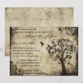  Tree Wedding Invitation met Groene Tekst Kaart (Voorkant / Achterkant)