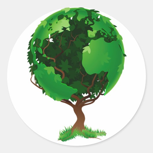 Tree Wereldbol Stickers (Voorkant)