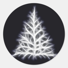 Tree White Christmas Graphic Ronde Sticker