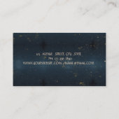 Tree Women Silhouette Blue Gold Yoga Instructor Visitekaartje (Achterkant)