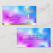 Tree Women Silhouette Holographic Yoga Instructor Visitekaartje (Voorkant / Achterkant)