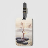 Tree Women Silhouette Zen Stones Bagagelabel (Voorkant (verticaal))