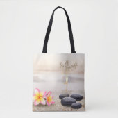 Tree Women Silhouette Zen Stones Tote Bag (Voorkant)