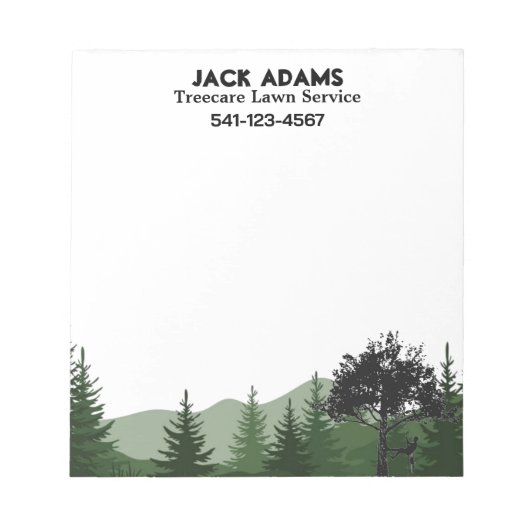 Treecare Lawn Service Note Pad Notitieblok (Voorkant)