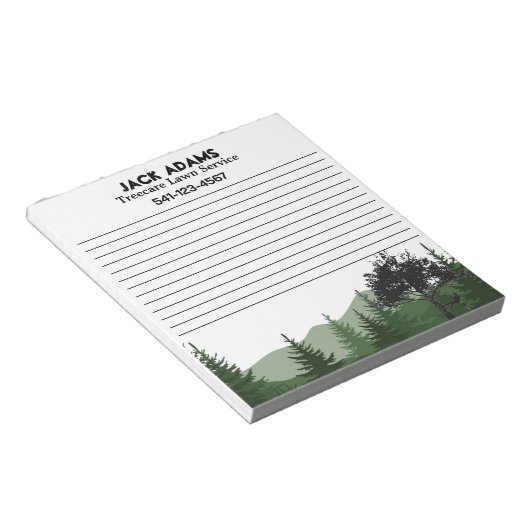 Treecare Lawn Service Note Pad Notitieblok (Schuin)
