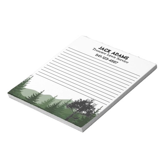 Treecare Lawn Service Note Pad Notitieblok (Linkerzijde)