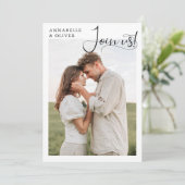 Treed bij Ons | Elegante Fototrouwfoto Kaart (Staand voorkant)