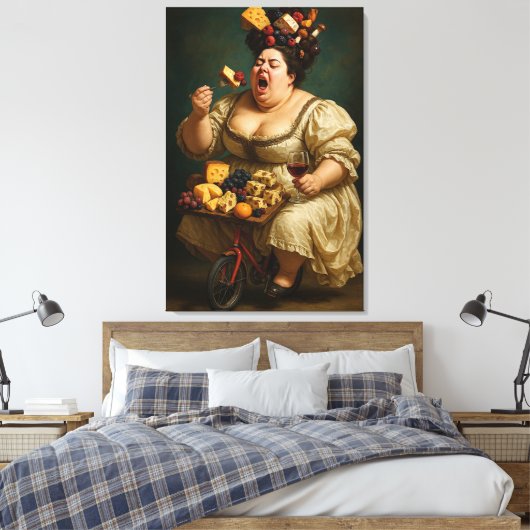 "Treed licht, eet zwaar" surrealistisch kunstwerk Canvas Afdruk (Insitu (Slaapkamer))