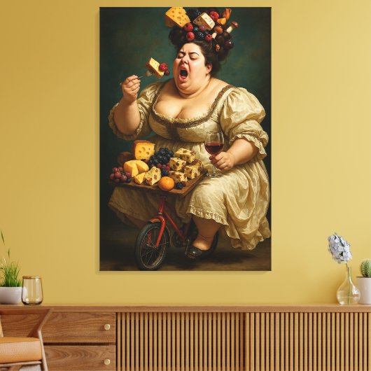 "Treed licht, eet zwaar" surrealistisch kunstwerk Canvas Afdruk (Insitu (Woonkamer))