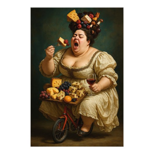 "Treed licht, eet zwaar" surrealistisch kunstwerk Foto Afdruk (Voorkant)