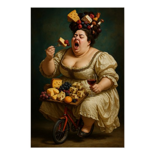 "Treed licht, eet zwaar" surrealistisch kunstwerk Perfect Poster (Voorkant)