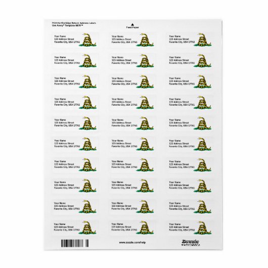 Treed niet op mij witte Adresetiketten Etiket (Full Sheet)