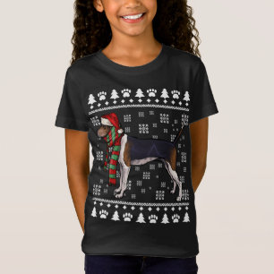 Treeding Walker Coonhound Hond Santa Hoed Xmas Lel T-shirt