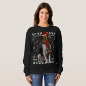 Treeding Walker Coonhound Hond Santa Hoed Xmas Lel Trui (Voorkant volledig)