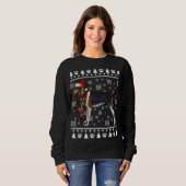 Treeding Walker Coonhound Hond Santa Hoed Xmas Lel Trui (Voorkant volledig)
