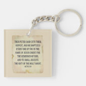 Treedt Sleutelhanger 2:38 voor apostolische bijbel (Achterkant)