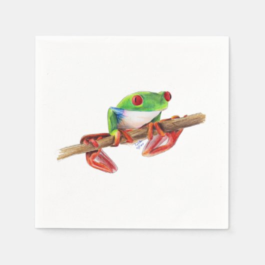 Treefrog boom kikker schattig dier illustratie tek servet (Voorkant)