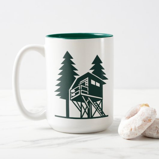 Treehouse Coffee Mug Tweekleurige Koffiemok (Met donut)