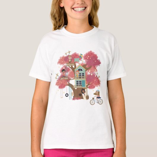 Treehouse Collection Meisjes T-shirt met Ruffle (Voorkant)