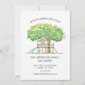 Treehouse Cute Family Moving Announge Aankondiging (Voorkant)