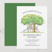 Treehouse Cute Family Moving Announge Aankondiging (Voorkant / Achterkant)