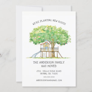 Treehouse Cute Family Moving Announge Aankondiging