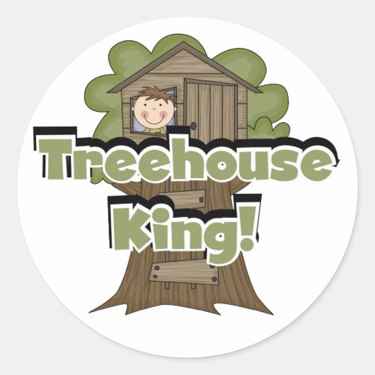 Treehouse King Tshirts en geschenken Ronde Sticker (Voorkant)