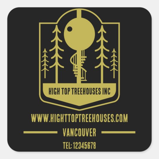 Treehouse Master Builder Vierkante Sticker (Voorkant)