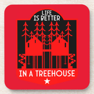 Treehouse Playhouse geschenken en kleding Bier Onderzetter