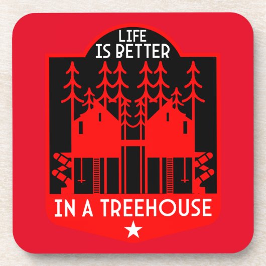 Treehouse Playhouse geschenken en kleding Bier Onderzetter (Voorkant)