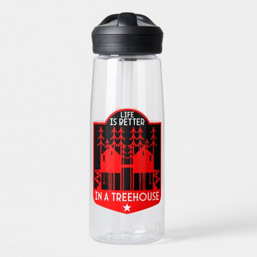 Treehouse Playhouse geschenken en kleding Waterfles (Voorkant)