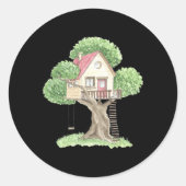 Treehouse Ronde Sticker (Voorkant)