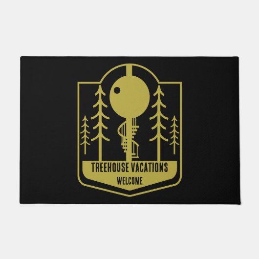 Treehouse Vakantie Feestdagen Deurmat (Voorkant)