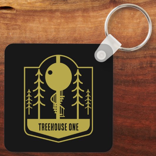 Treehouse Vakantie Feestdagen Sleutelhanger (Achterkant)