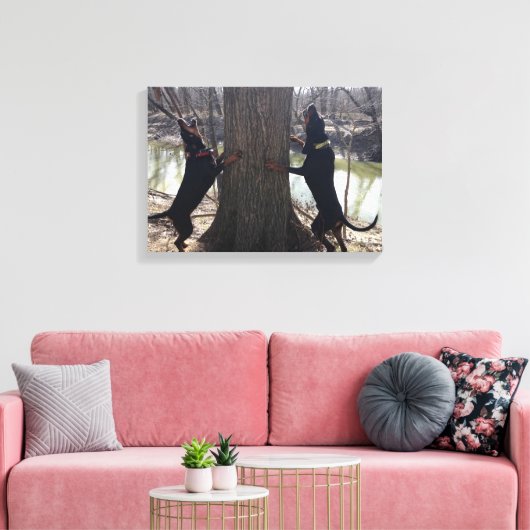 Treeing Coon Hounds Canvas (Insitu (Woonkamer))