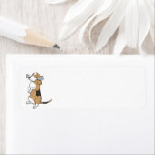 Treeing walker coonhound cartoon met papier etiket (Insitu)