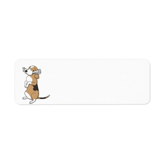 Treeing walker coonhound cartoon met papier etiket (Voorkant)