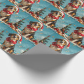 Treeing Walker Coonhound Christmas  Beach Cadeaupapier (Hoek)