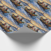 Treeing Walker Coonhound Christmas Boat Holiday Cadeaupapier (Hoek)