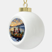 Treeing Walker Coonhound Christmas Boat Holiday Keramische Bal Ornament (Rechts)