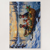 Treeing Walker Coonhound Christmas Boat Holiday Legpuzzel (Verticaal)