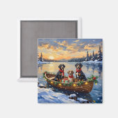 Treeing Walker Coonhound Christmas Boat Holiday Magneet (Voorkant / Achterkant)