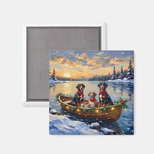 Treeing Walker Coonhound Christmas Boat Holiday Magneet (Voorkant / Achterkant)