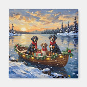 Treeing Walker Coonhound Christmas Boat Holiday Magneet (Voorkant)