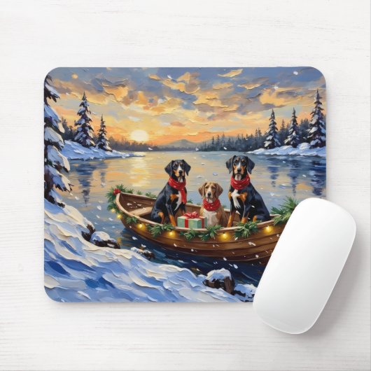 Treeing Walker Coonhound Christmas Boat Holiday Muismat (Met muis)