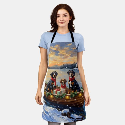 Treeing Walker Coonhound Christmas Boat Holiday Schort (Gedragen)