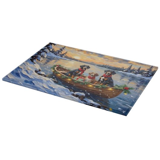 Treeing Walker Coonhound Christmas Boat Holiday Snijplank (Hoek)