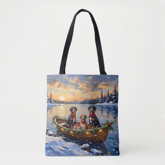 Treeing Walker Coonhound Christmas Boat Holiday Tote Bag (Voorkant)